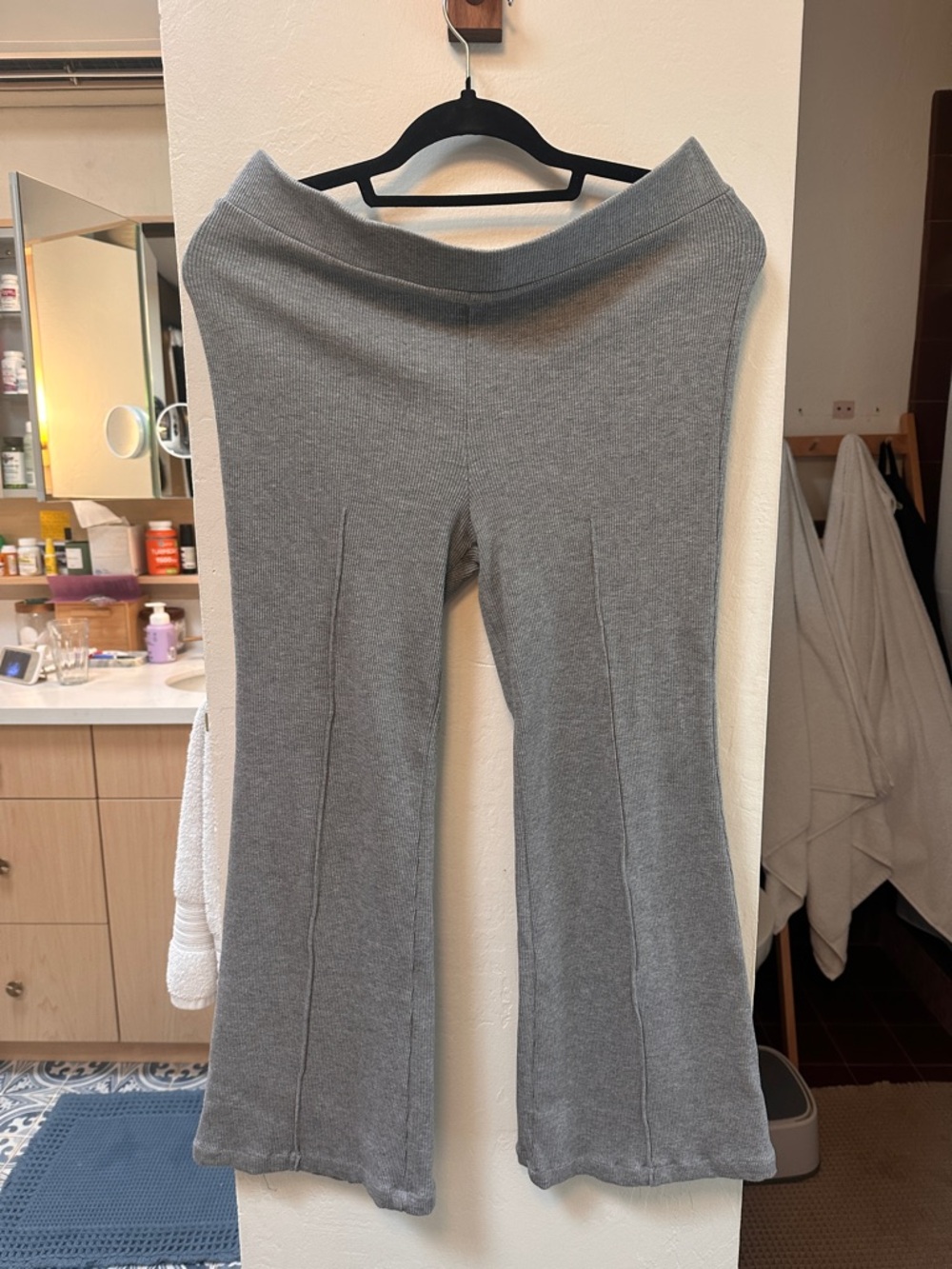 DONNI. Rib Kick Flare in Heather Gray - Picture 9 of 9